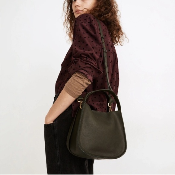 Madewell Sydney Forest Green Genuine Leather Crossbody Bag Adjustable Strap - Picture 16 of 16